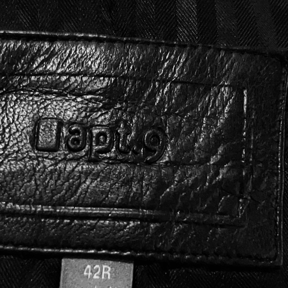 Apt9 Leather Blazer Jacket size 42R Black fully lined 3 button closure - Picture 11 of 16